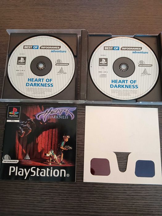 PS1 Game Heart of Darkness Complete with 3D Glasses and Instructions64552777021826124