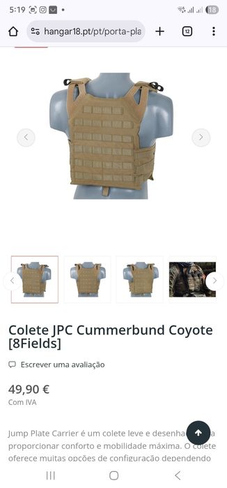 Colete airsoft usado poucas vezes