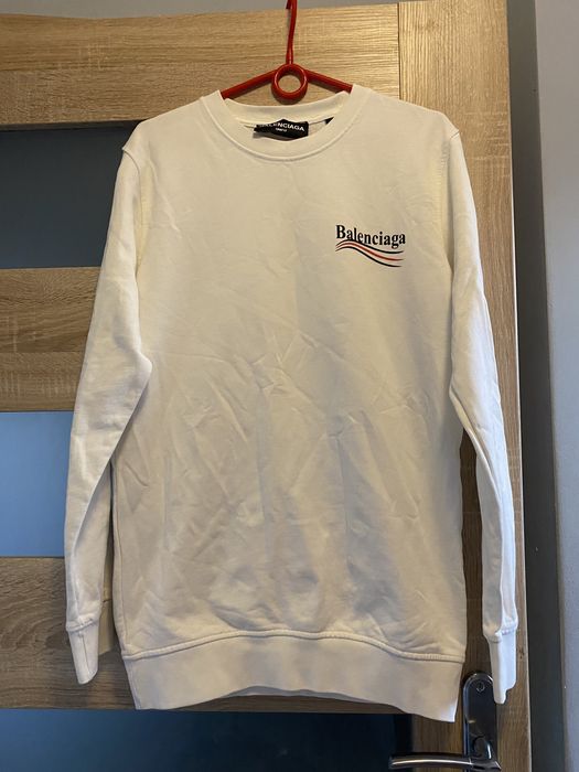 Balenciaga bluza damska beżowa/ecru logo