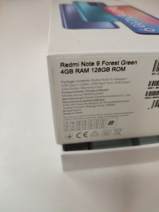 Xiaomi redmi note 9, 4/128Gb