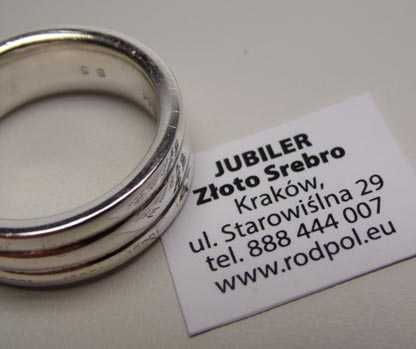 JOOP srebrna obrączka R.15. 7,4 mm.