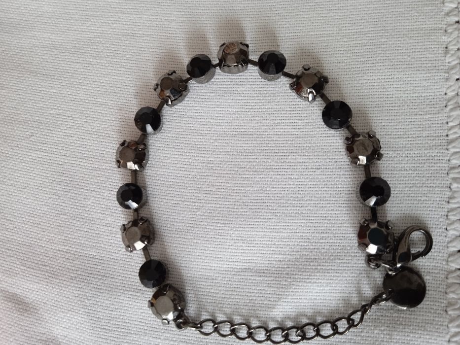 Bransoletka z kryształkami czarnymi