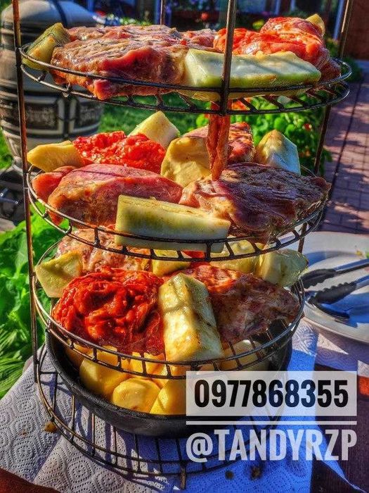 Решітка 3 яруса у ТАНДИР. Сітка гриль. Конус. Шампура. Казан в ТАНДЫР