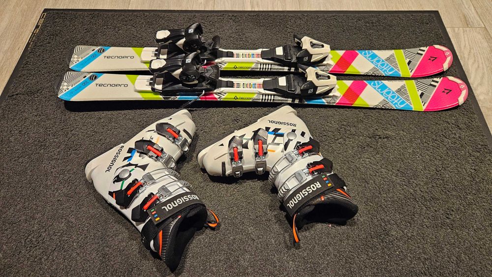 Narty TECNOPRO SWEETY 100cm Buty Rossignol HERO JR65 20,5