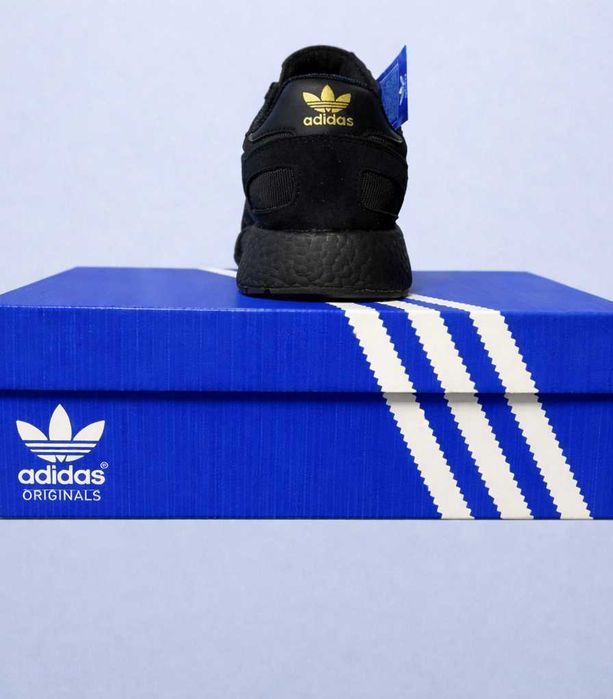 (2272) Кросівки Adidas Iniki замшеві повністю чорні (36-41) адідас