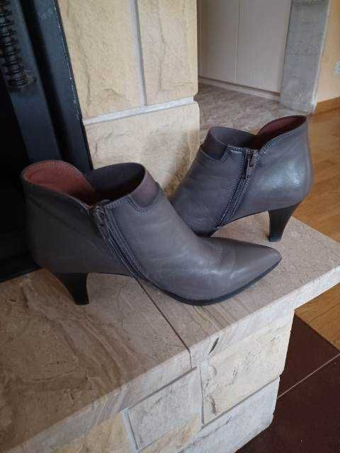 buty damskie Hispanitas skóra ,za kostkę ,na obcasie szare rozmiar 37