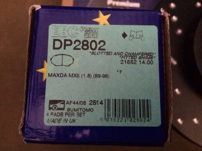 Discos e pastilhas para Mazda MX5