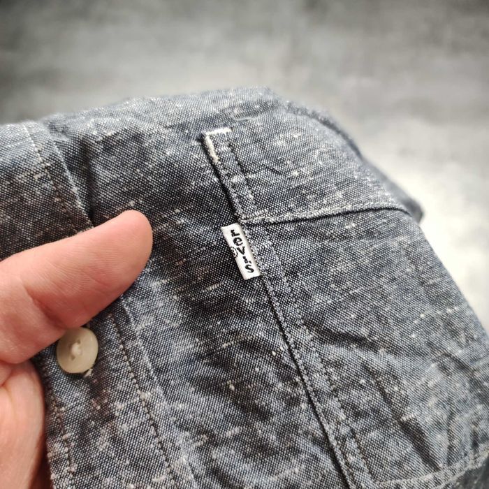 MĘSKA Koszula Elegancka PREMIUM Szara Kieszonka Levis Bawełna Klasyk