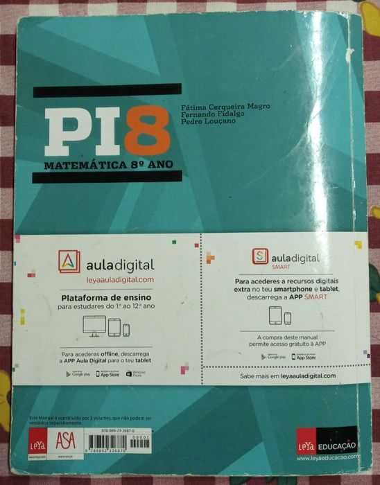 Livro 8º Ano Matemática PI8 Vol.1 + Vol.2 + Caderno de Actividades