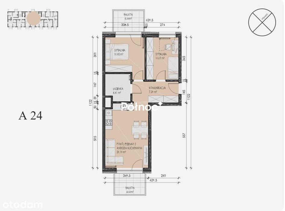 Nowe Aleje - apartament 53,21 m² - Widok 2