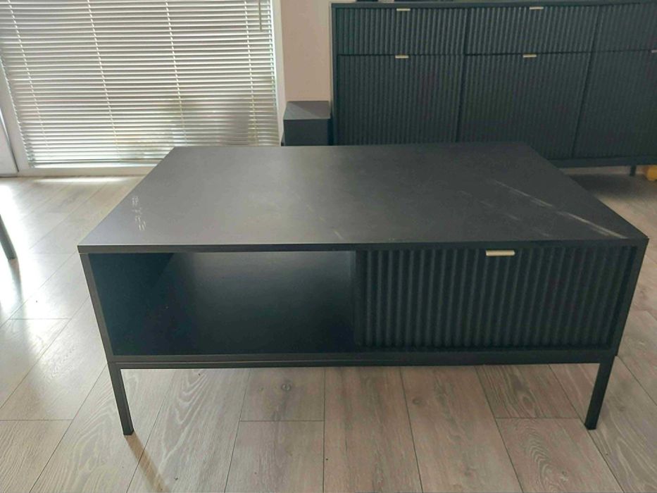Stolik kawowy NOVA/VENUS 104×68 cm – czarny, 2 szuflady