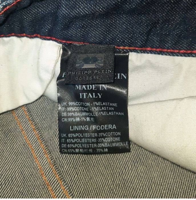 Джинсы Philipp Plein W38L30 Super Straight Cut мужские штаны потертые