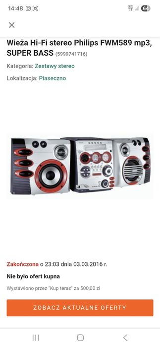 Przyjdę odplatnie taką  wieże Philips FWM589