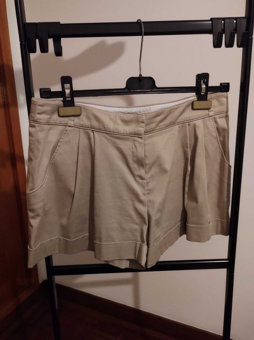 Calções Bege toque cetim