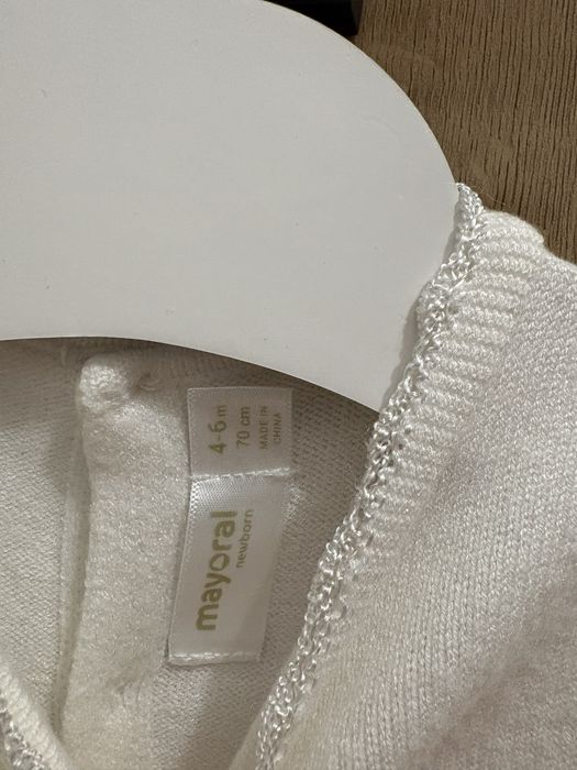 Zestaw komplet do chrztu dla dziewczynki sukienka płaszczyk Mayoral