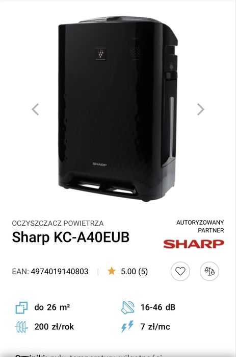 Oczyszczacz Sharp KC-A40EUB