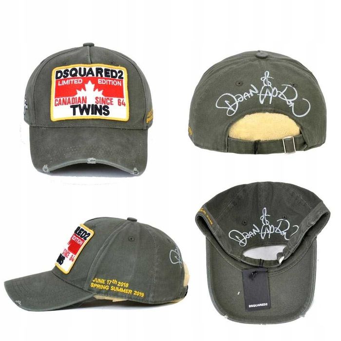 Czapka Bejsbolówka DSQUARED2 Twins ARMY GREEN