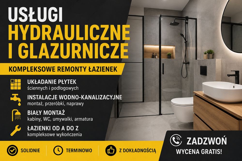 Usługi Remontowo-Wykończeniowe Łazienki Glazurnik Hydraulik