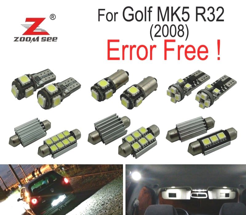 KIT COMPLETO DE 14 LÂMPADAS LED INTERIOR PARA VOLKSWAGEN VW GOLF MK5 GOLF R32 2008