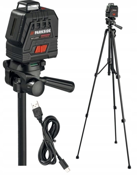 Akumulatorowy laser krzyżowy, 4 V, PKLLP 360 statyw, poziomica