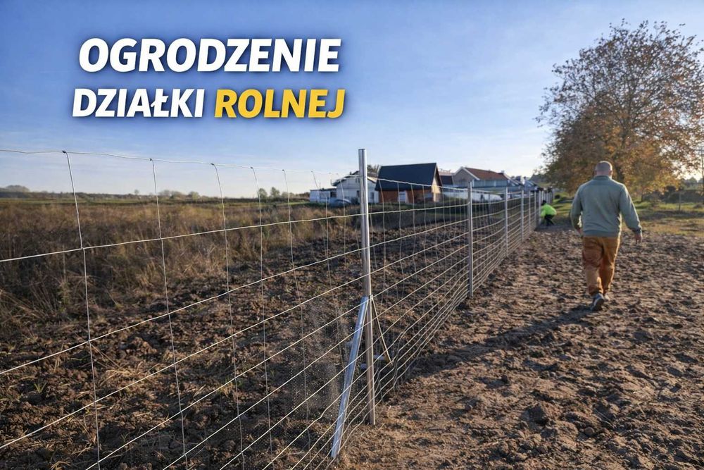 Ogrodzenie Budowlane Metalowe Ocynk słupki + siatka materiał na 50mb