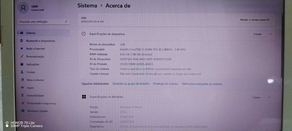 TOSHIBA C55 I3 8GB RAM RECONDICIONADO