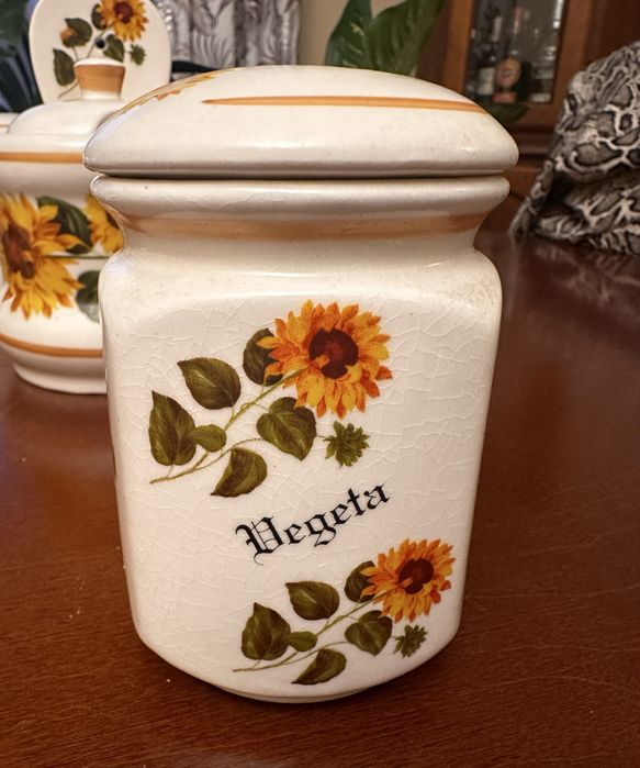 Zestaw 4 kuchennych ceramicznych pojemników