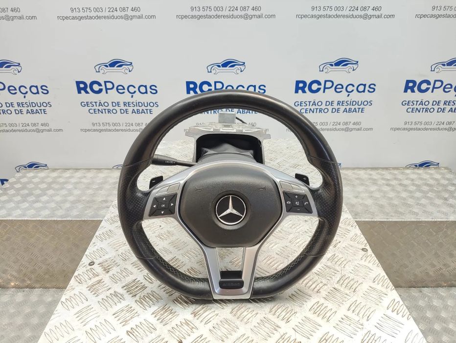 Volante Completo Flat Bottom em Pele Perfurada Original Mercedes Benz