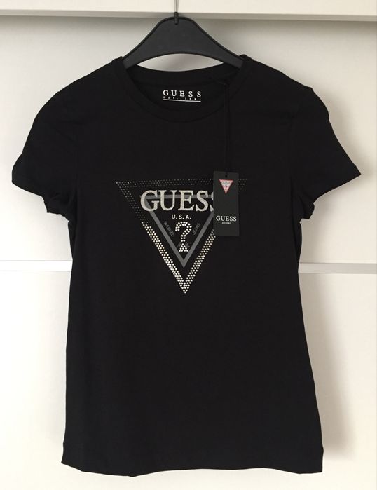 Nowa koszulka t-shirt Guess rozm. XS czarna cyrkonie