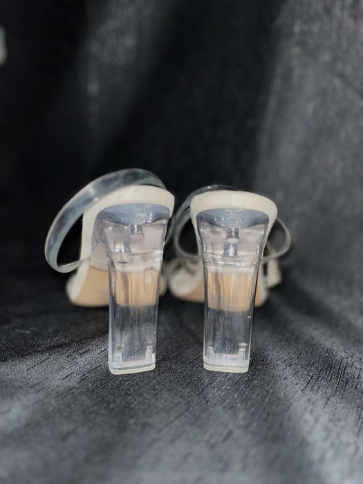 Transparentne buty na slupku bezowe 38 Asos nowe