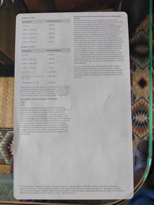 Caixa para Apple Ipad Air 11" M3, NOVA!