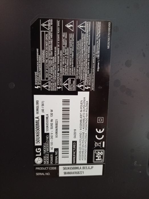 Części do TV LG 50UK6500MLA