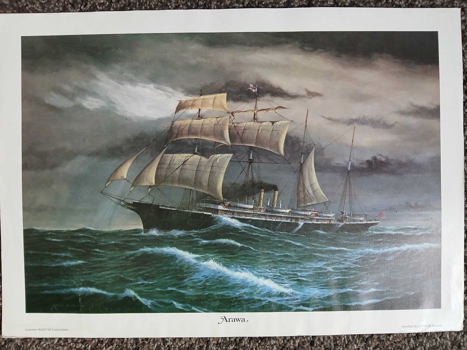 posters de barcos à vela - "courtesy Mobil Oil Corporation"