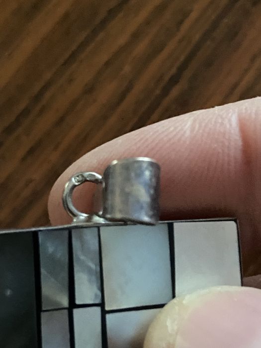 Pendente vintage em prata e nácar