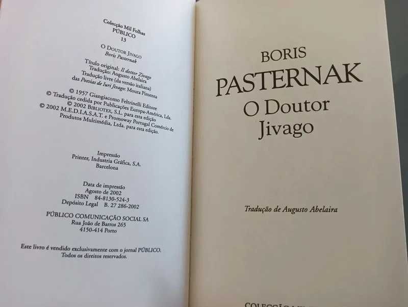 O Doutor Jivago	Boris Pasternak*