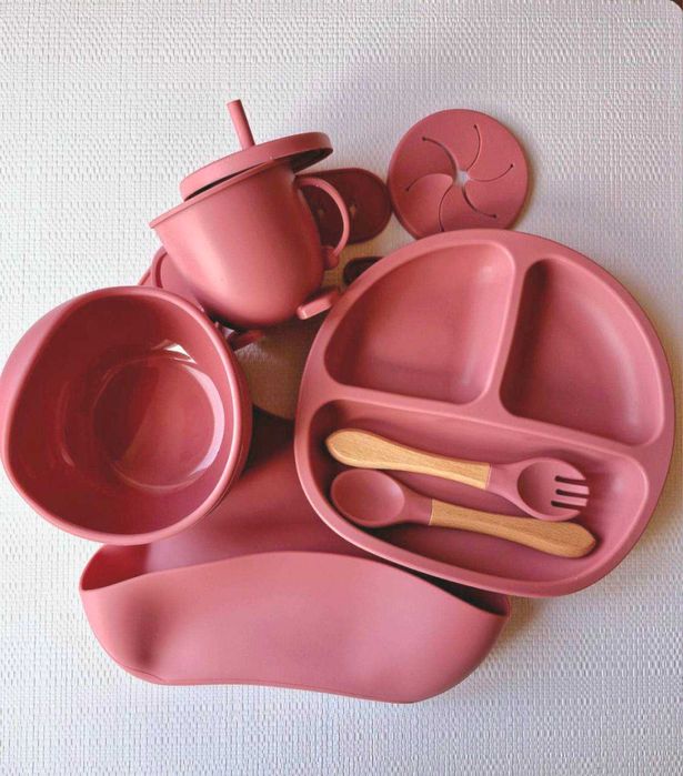 Набір Дитячий Силіконовий посуд .Еко посуд . Для  першого прикорму