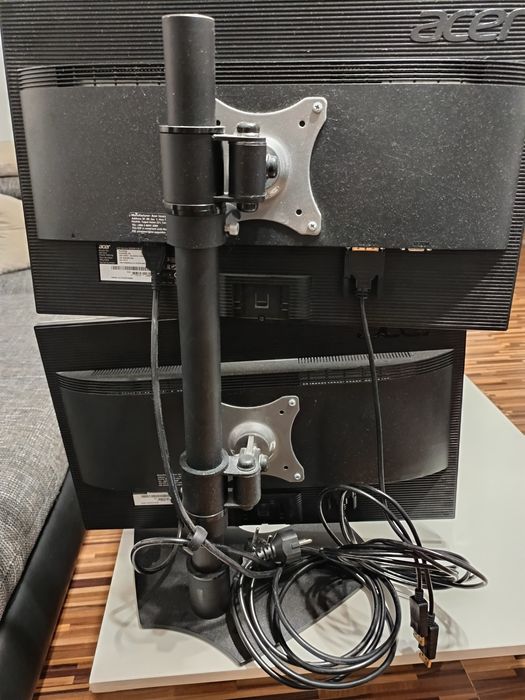 Dwa monitory Acer K222HQL + stojak Edbak SVA01