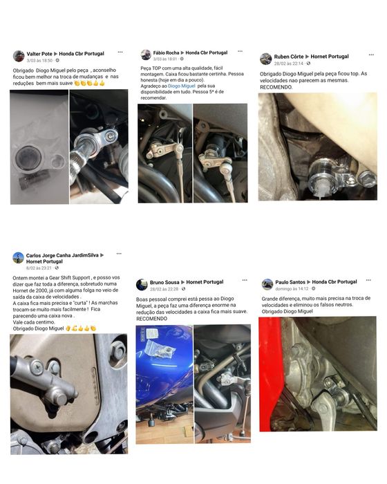 Honda gear shift support - upgrade CBR, CB, Hornet, Voge (30e já com