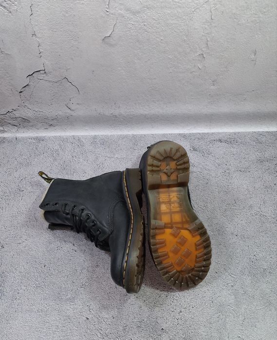 Ботинки Dr. Martens Serena с мехом кожаные женские высокие кроссовки