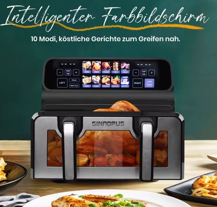 Air fryer 2x4,5 lub 9l elastyczny pojemnik