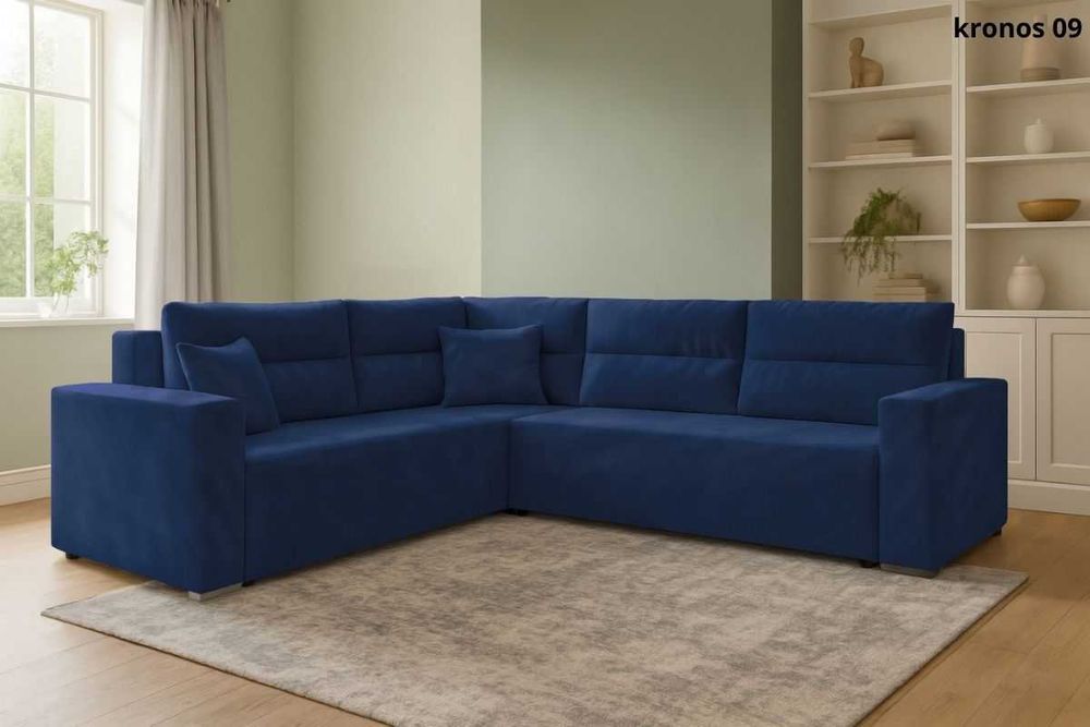 NAROŻNIK z funkcją spania ROGÓWKA rozkładana LUNO pojemnik PRODUCENT