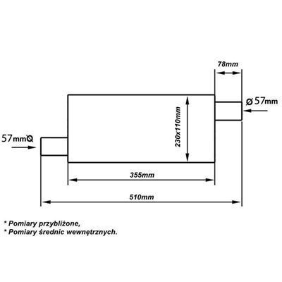 Tłumik Środkowy 57Mm Turboworks Lt 409Ss 355Mm