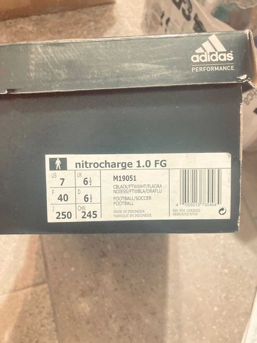 Adidas Chuteiras Nitrocharge 1.0 fg Homem Disponiveis 40  Novas Caixa original laranja e preto