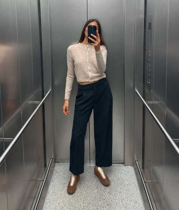 Укорочені теплі штани zara m, l