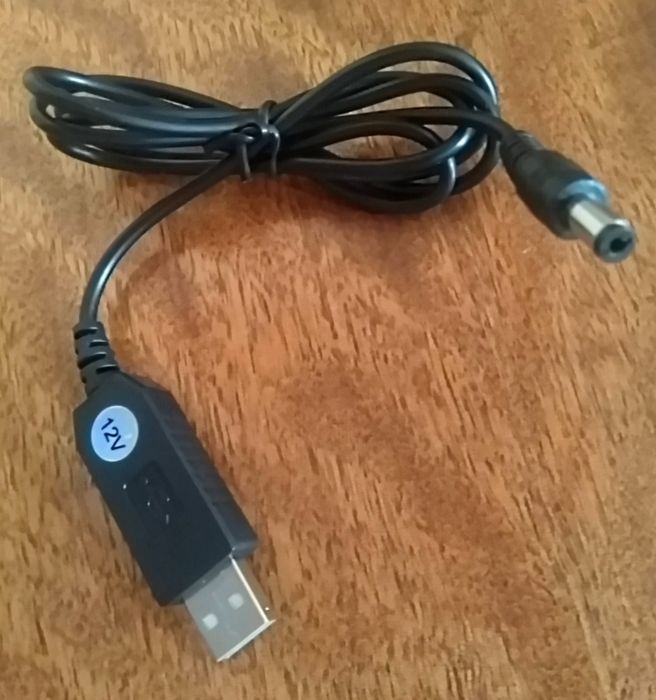 Кабель переходник USB DC 5.5мм/2.1мм 0.8-1А 12V для зарядки