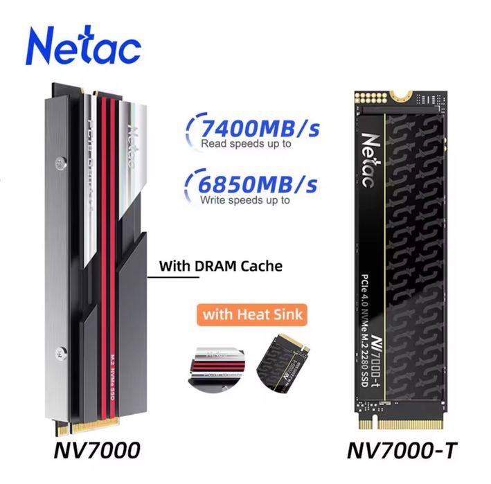 SSD M2 NVMe 1-2 Tb 7300MB/s PCIE 4.0 Netac NV7000 Fanxiang S880 PS5