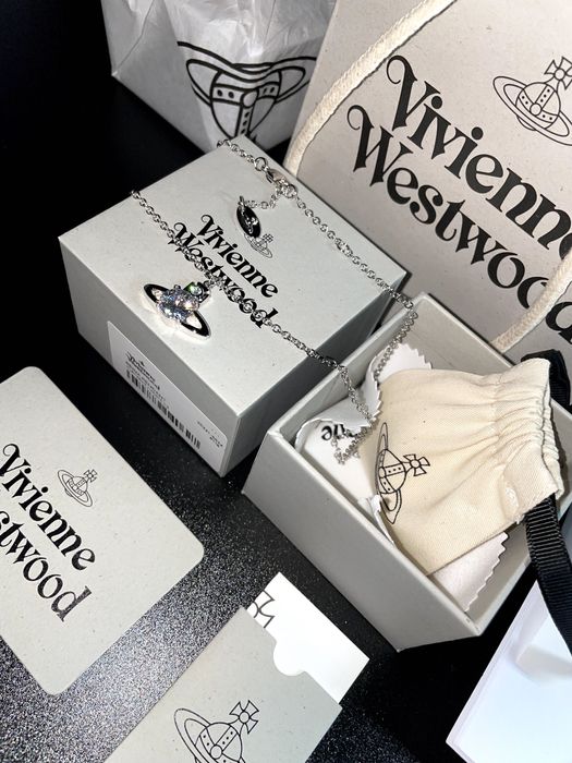 Підвіска Vivienne Westwood Reina White CZ подвеска вествуд сережки