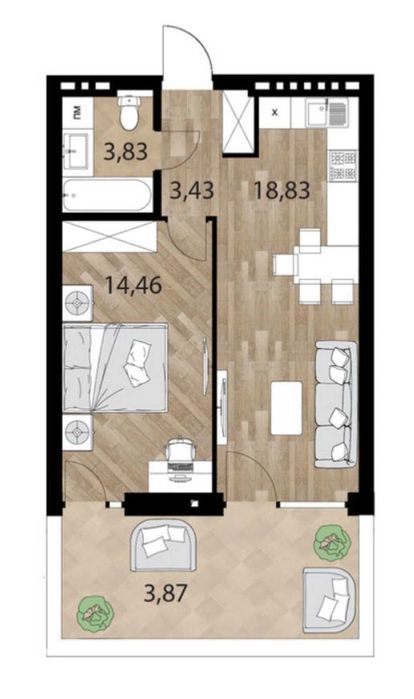 1-комнатная квартира по адресу ул. Шолом-Алейхема (площадь 44 м²) - Atlanta.ua - фото 21