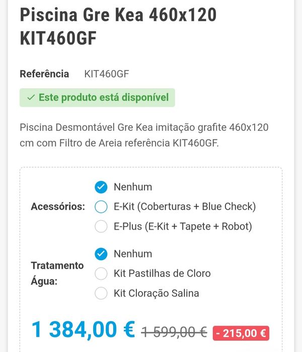 Piscina Gre Kea 460x120