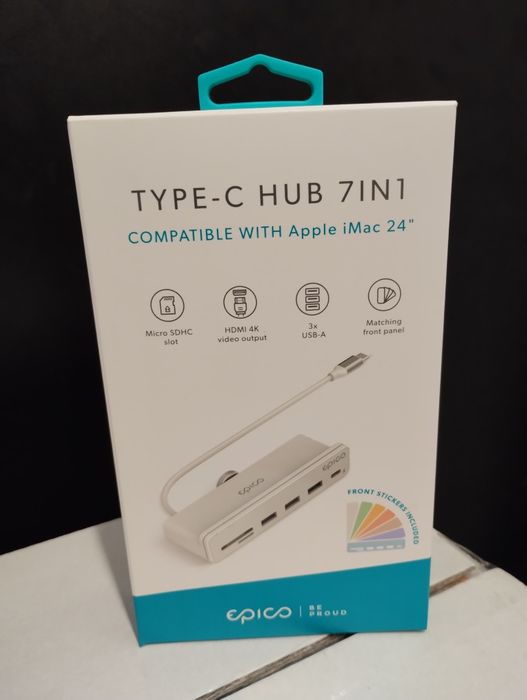 Epico Type-C Hub 7 in 1 - Przejściówka USB-C do iMac